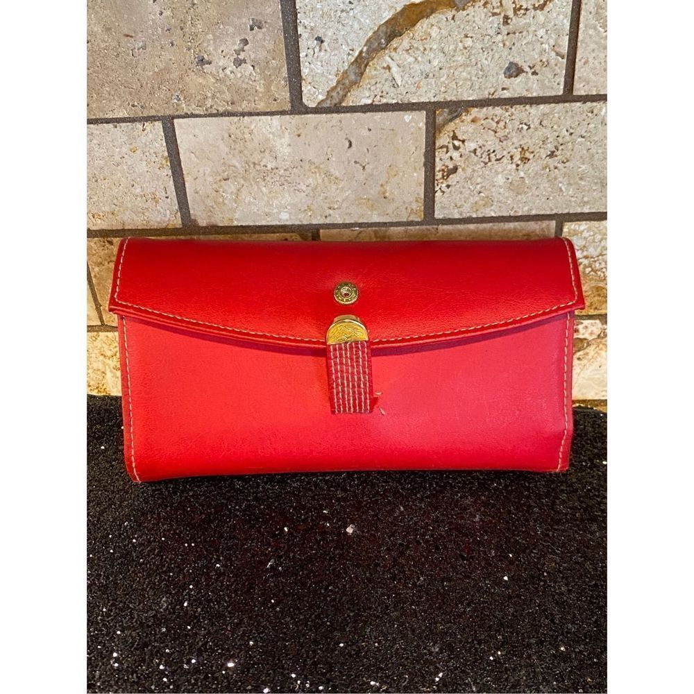 Jordache Vintage Checkbook Wallet RED